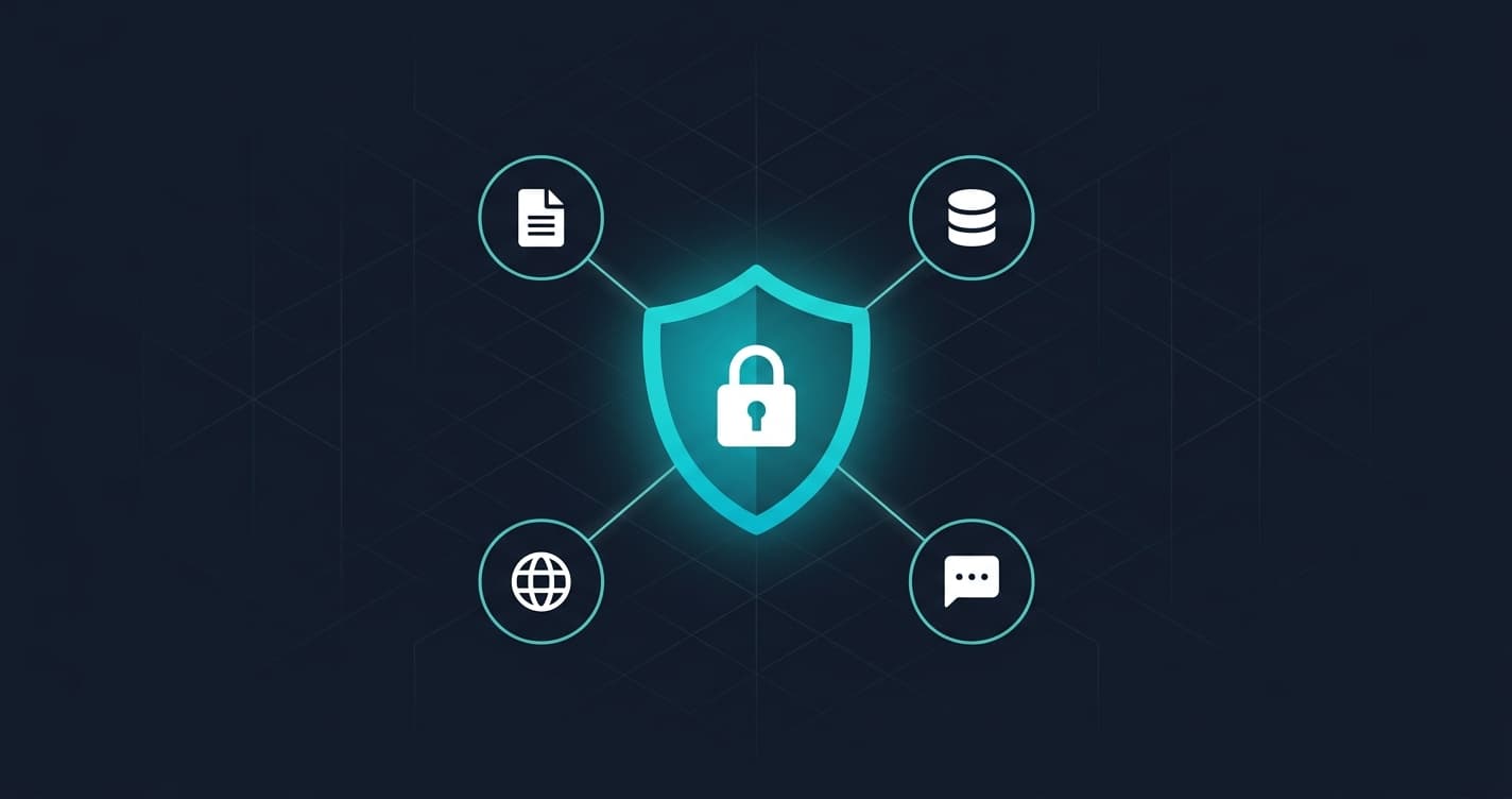 Shield protecting an AI agent network with security policy controls